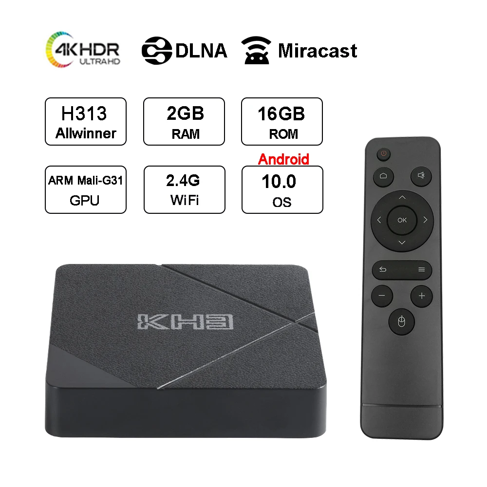 Videostrong оптовая продажа MECOOL KH3 2 ГБ 16 ГБ Android 10 4K Roku Мини ТВ-приставка OTT ТВ-приставка Android TV