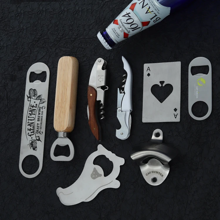 China customized wood handle handed bottle opener