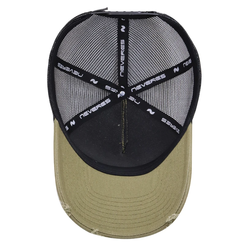5 Panel Cap Trucker Hat High Quality Fashion Custom Embossed Logo Distressed Mesh Baseball Cap 6-panel Hat Unisex COMMON Adults