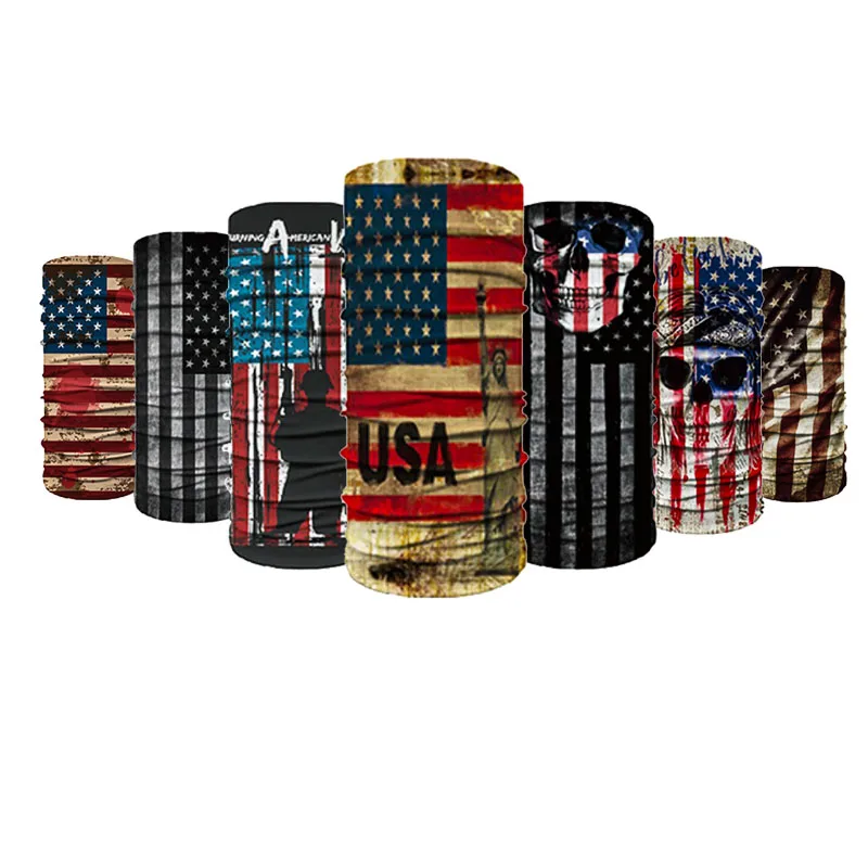 Бесшовная бандана, трубчатый головной шарф, дышащий головной убор, шейный Гетр для езды на велосипеде, пеших прогулок, бега, в американском стиле