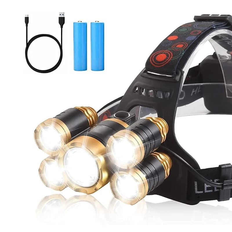 2000 Lumen Ultra Bright waterproof 3000mAh USB Rechargeable Zoomable CREE LED Work Headlamp