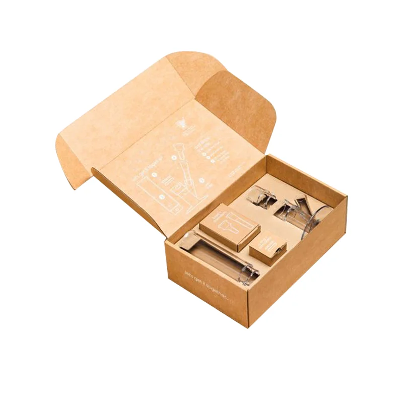 Custom Brown Corrugated Cards Sports Packaging Front Tuck End Top Fascia Deep Muscle Massage Gun Gift Kraft Paper Mailer Boxes