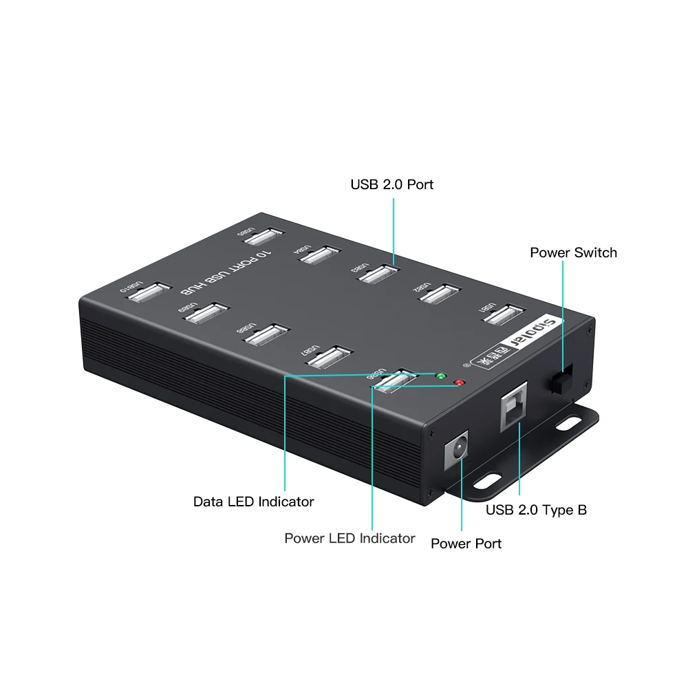 A-300 Sipolar 10 Port gaming usb hub 60W portable charger usb switch hub adapter