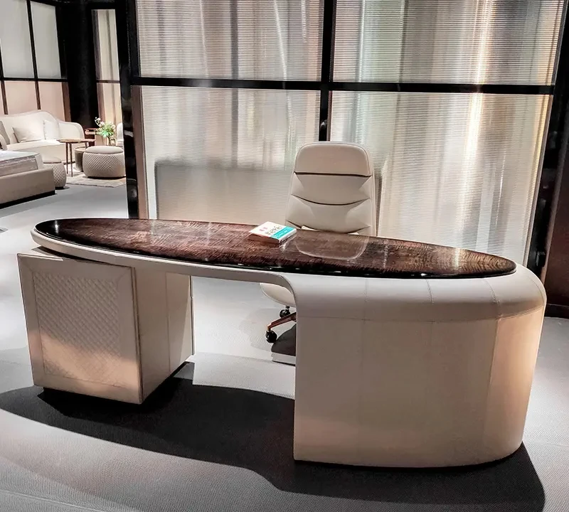 luxury office furniture set boss office table with storage cabinet Italian design home office desk