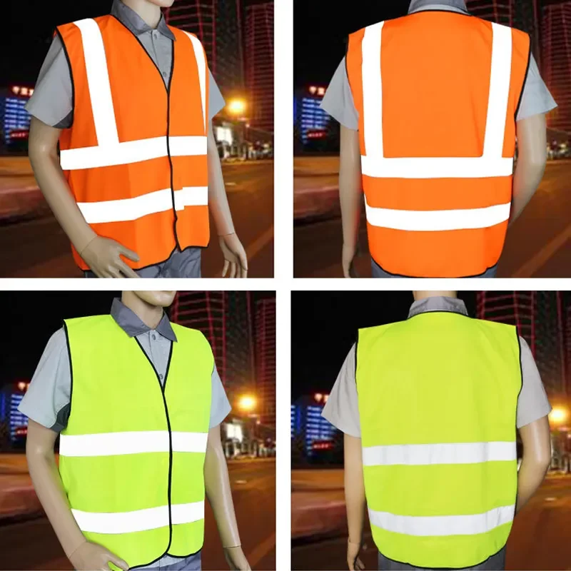 100%polyester Fluo Yellow Gelb Warnweste DIN ENISO 20471 Class 2 Reflective Warning Vest meet 89/686/EEC