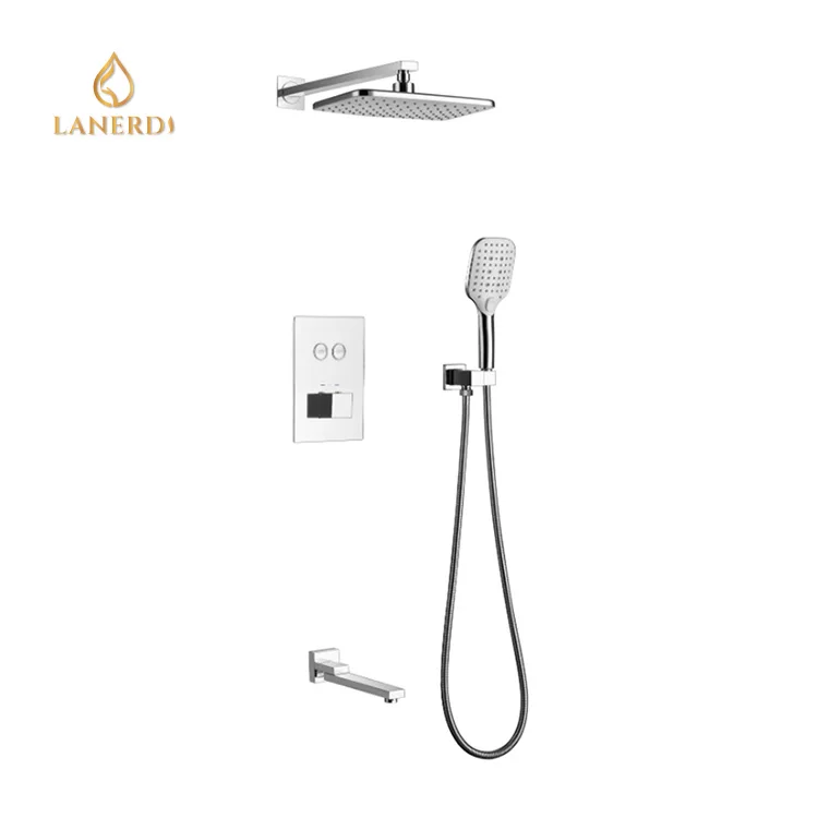 Kaiping Shuikou Sanitary Ware Modern Thermostatic Push button Wall Mounted Shower Faucet