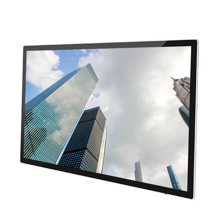 
32 inch wooden frame shell lcd advertising screen wall mount video broadcaster 
