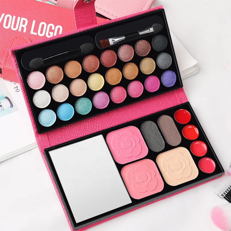 Wholesale Oem Cosmetics Professional Pressed Glitter Multichrome Eyeshadow Makeup Blush Palette High Pigment Eye Shadow