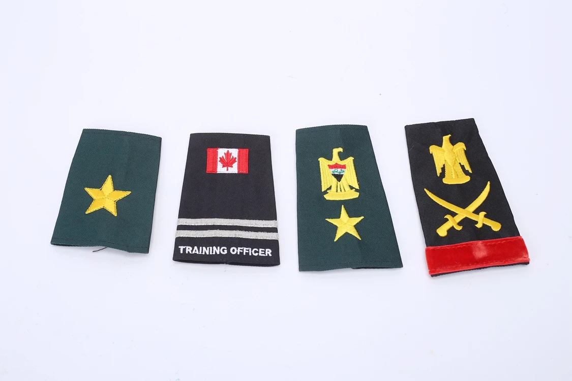 Custom Logo Design Plain Shoulder Epaulets Embroidery Patch Uniform Accessories Epaulettes Shoulder Board Woven Fabric Epaulet