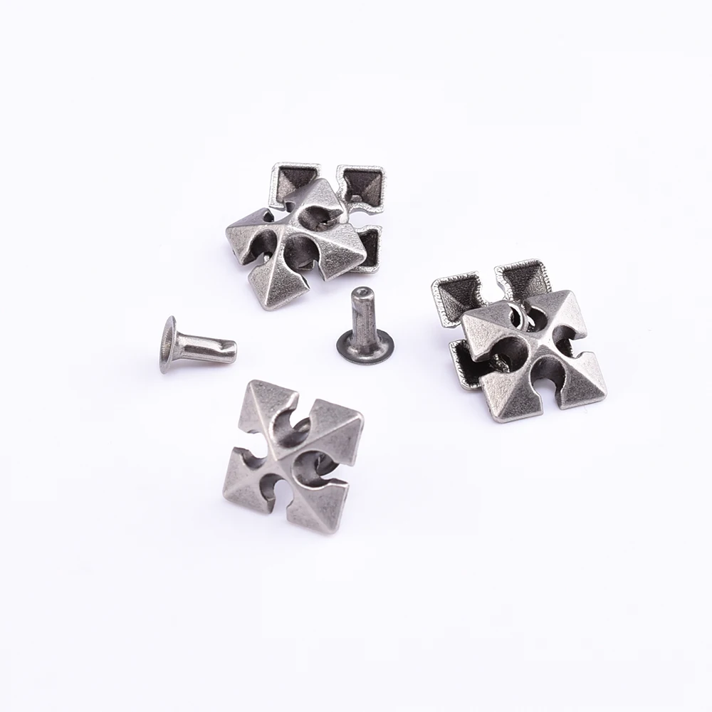100Sets Metal Concho Rivet Studs Rivets Spikes Punk Rock Leather Decor Shoes Belt Bags Clothing DIY Craft Accessories Retro