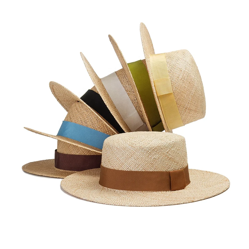 Shinehats Summer Straw Hat Brim Flat Top Women OEM Sombrero De Verano Colorido Ruban 57cm Head Circumference 8cm Floppy Oversize