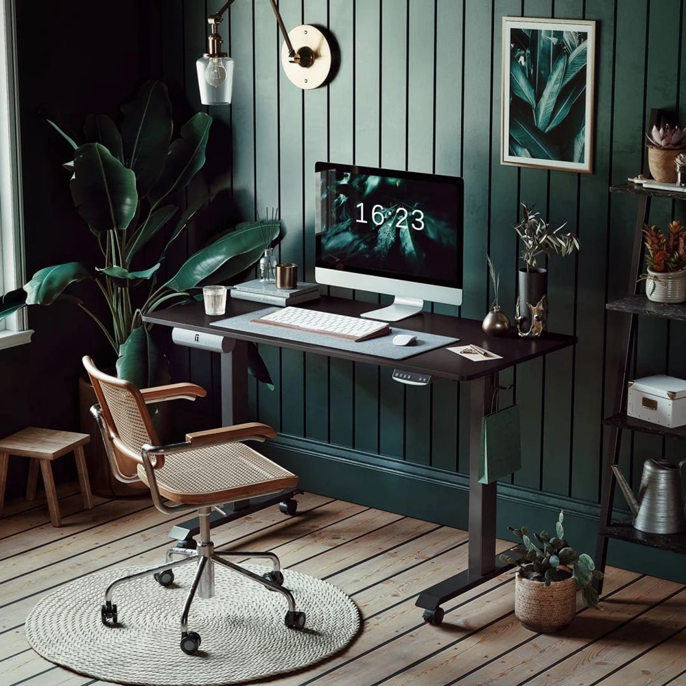 Ergonomic Modern computer table sit stand up desk Single Motor Standing Height Adjustable Electric Home Office Desk