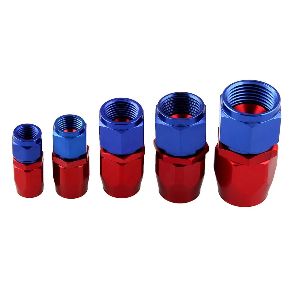 AN8-180 Degree Hose End joint Aluminum An6 Tubing Adapter Seat Rotary Oil Cooler Pipe Tubing Connector
