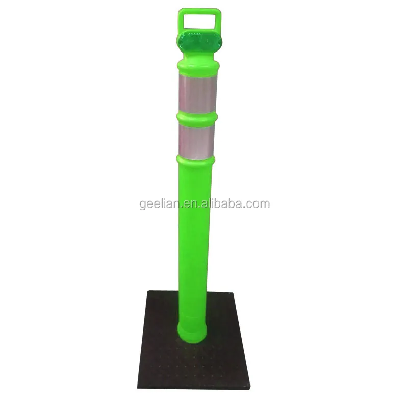 Road Safety Flexible Warning Post With Rubber Base Road Bollard Reflective Delineator Post Road Traffic Marker Post Bollard