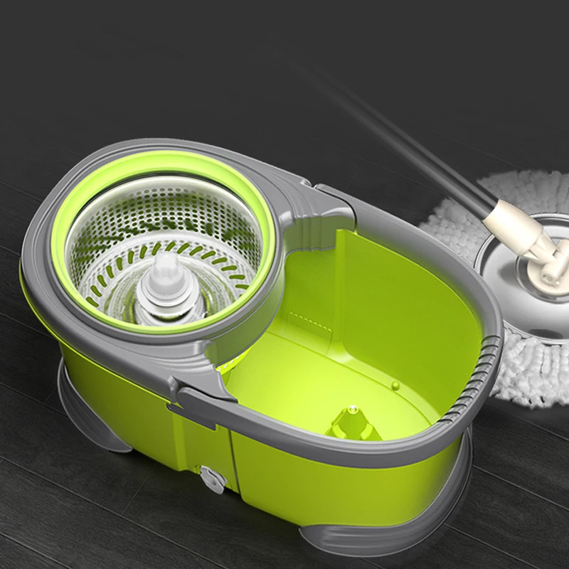 Wholesale High Quality Household Mop Wooden Cleaning Floor Mop Free Hand Wash Rotary Mop