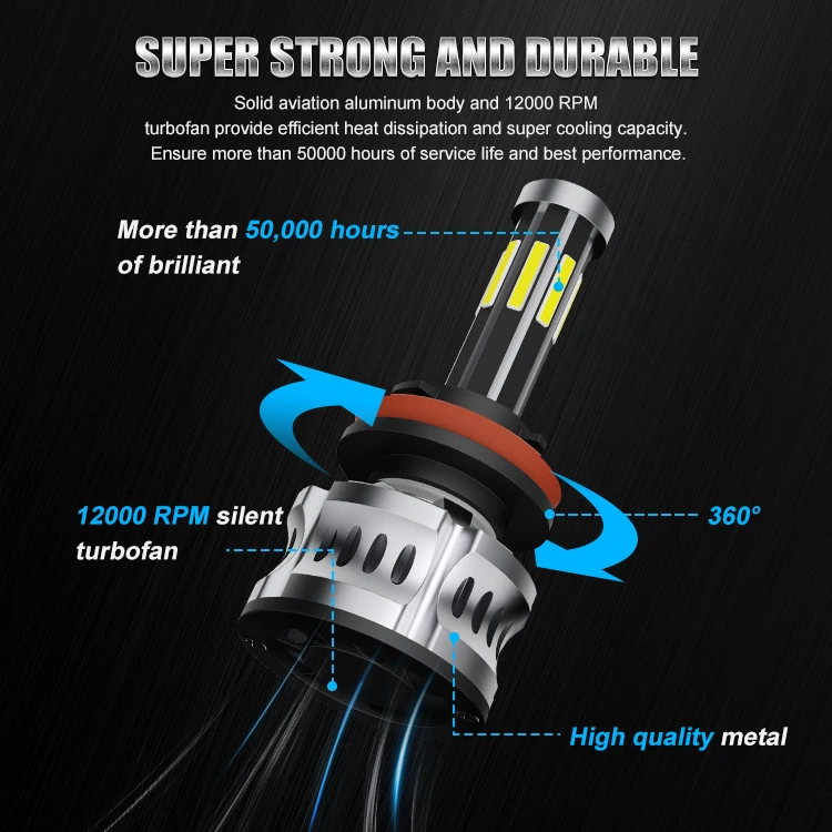 Super Bright luz Led H4 X8 Led Headlight Bulb H11,Led H7 110W luz Led Headlight luces Led Para Autos