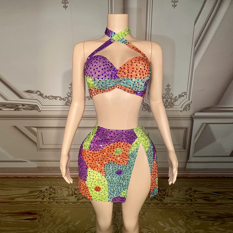 Novance Y2910 вечернее платье Элегантное 2023 красочное пикантное с разрезом со стразами синее Клубная одежда для выступлений