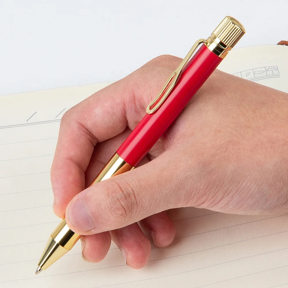 2022 New luxury metal pen high grade Saudi Arabia hot sale business hollow clip gift pen for watch and perfume gift set