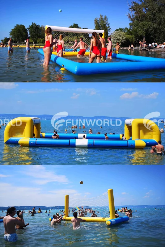 Large Pool Inflatable Volleyball Field / Inflatable Water Volleyball Court / Inflatable Tennis Court For Sport Games