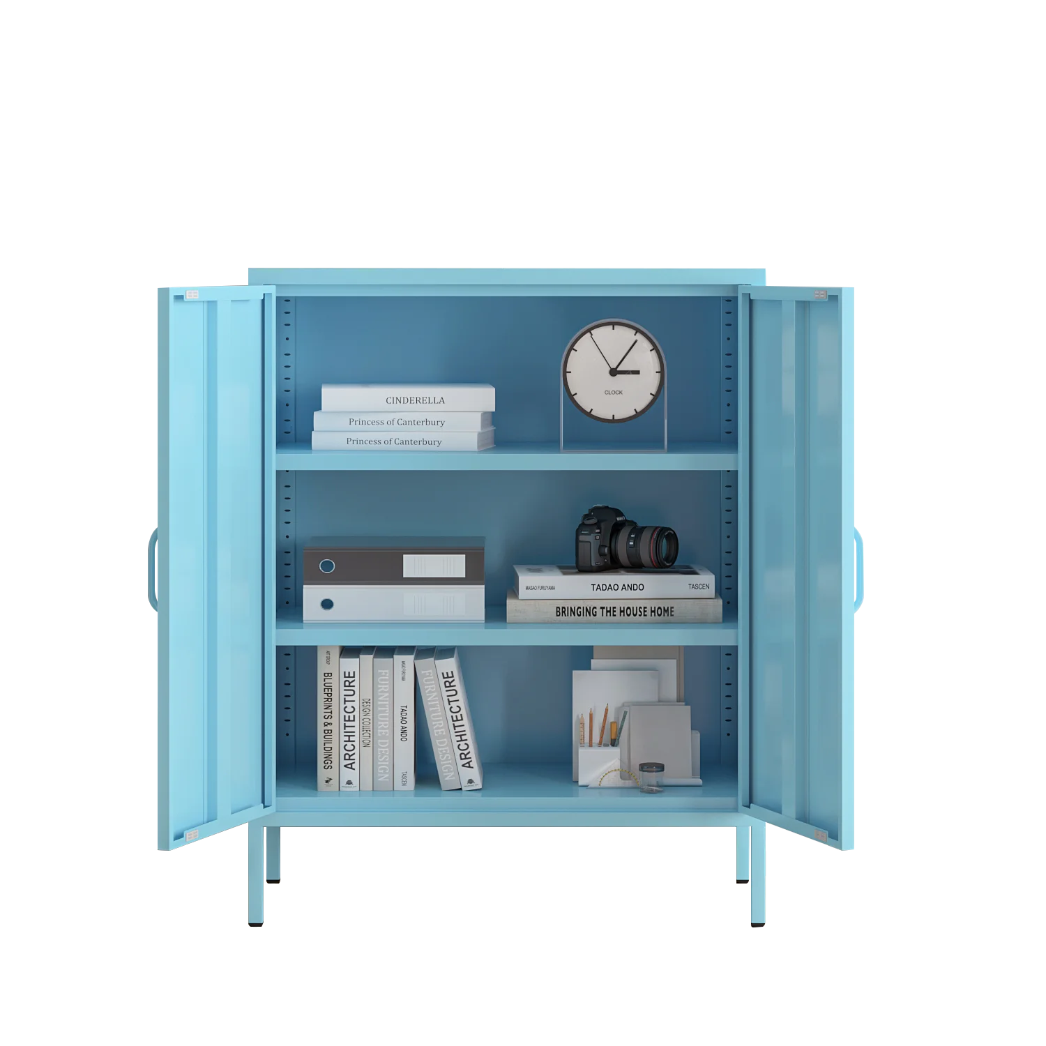 Modern Double Door Metal Kitchen Sideboard Buffet Cabinet Iron Foldable Dining Room Furniture with Storage for Living Room