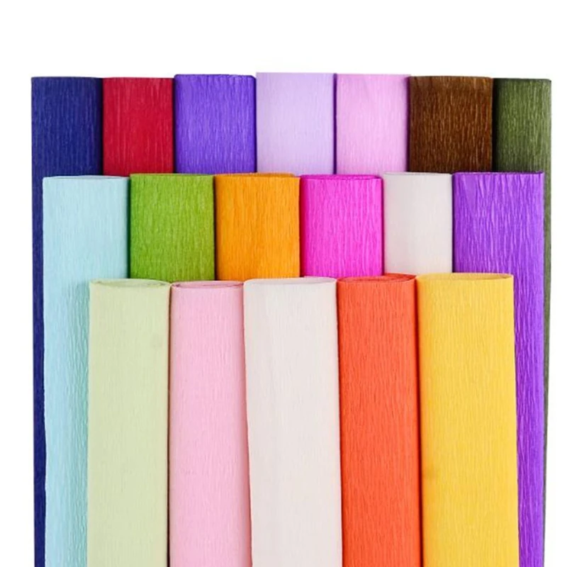 Оптовая продажа высокое качество гигантские цветные оригинальные украшения ручной работы Художественная упаковка креп-бумага для цветов