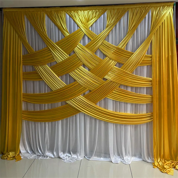 Custom Drape Elastic Milk Silk White Wedding Background Drapes Curtains Backdrop Durtain For Wedding Stage Decoration