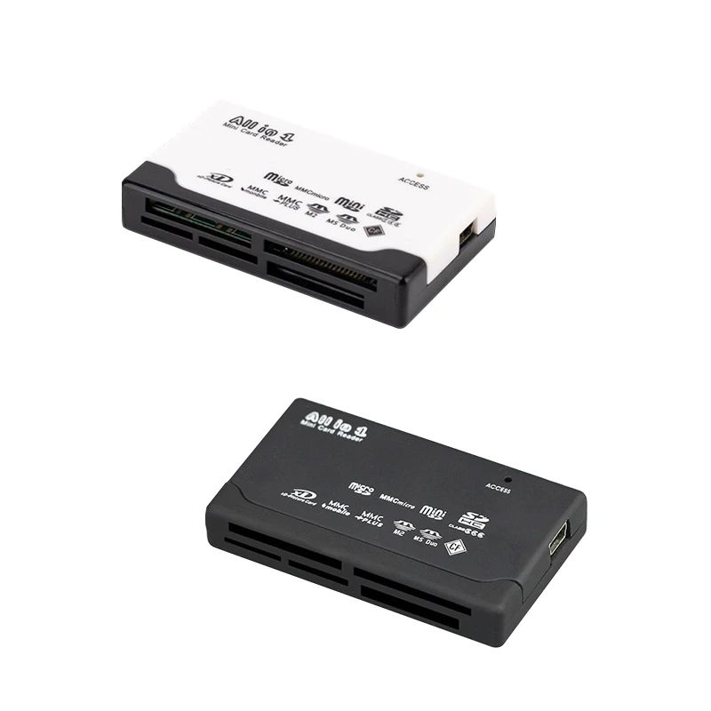 Supports Multiple Formats of Memory Cards USB2.0 480Mbps Hi-speed 6-in-1 Card Reader M2/MS/CF/TF/SD/XD Card Slot Port