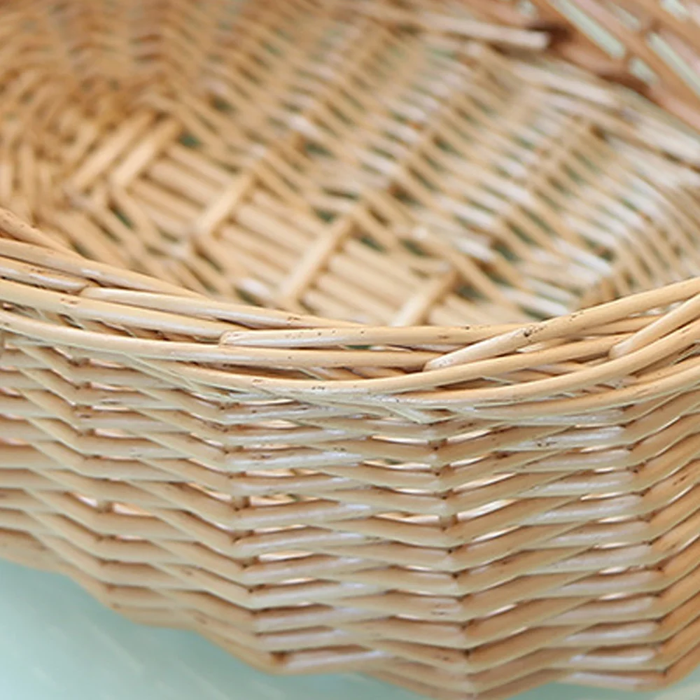 Retro Wild Natrual Rattan Storage Baskets Wicker Suitcase for Makeup or Travel or Picnic