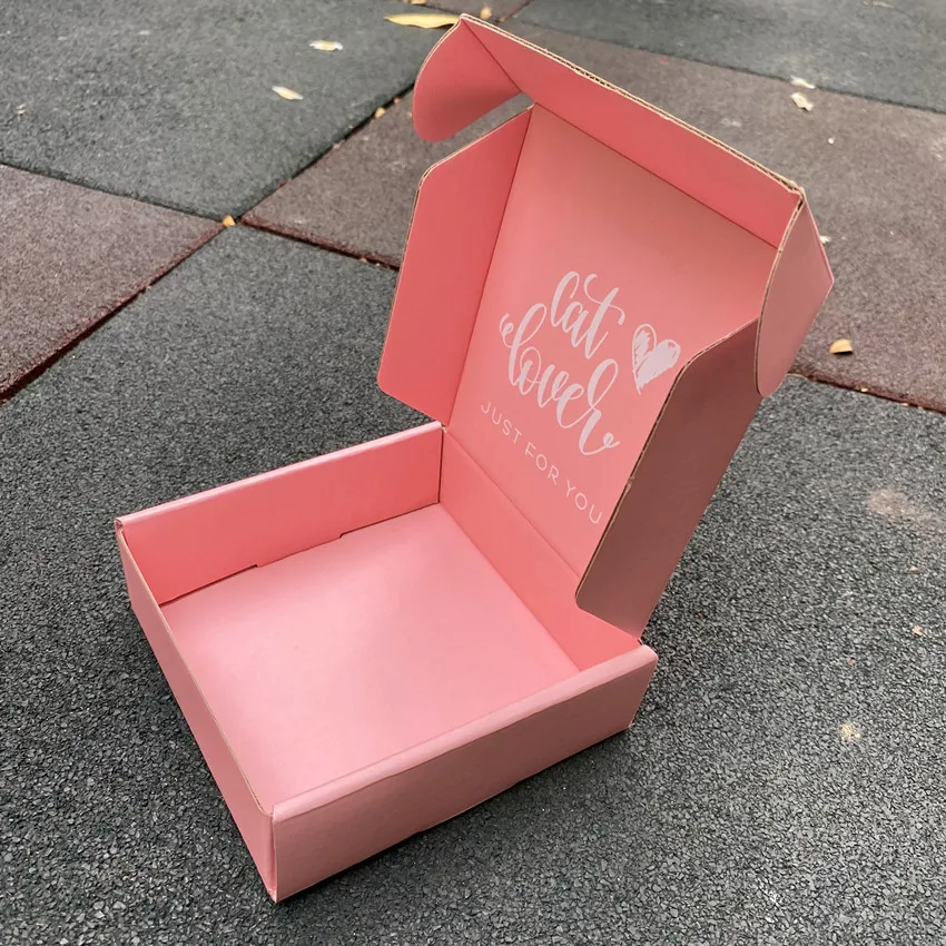 Shipping Boxes Mailers  custom size pink Corrugated Cardboard Box cosmetic Mailer