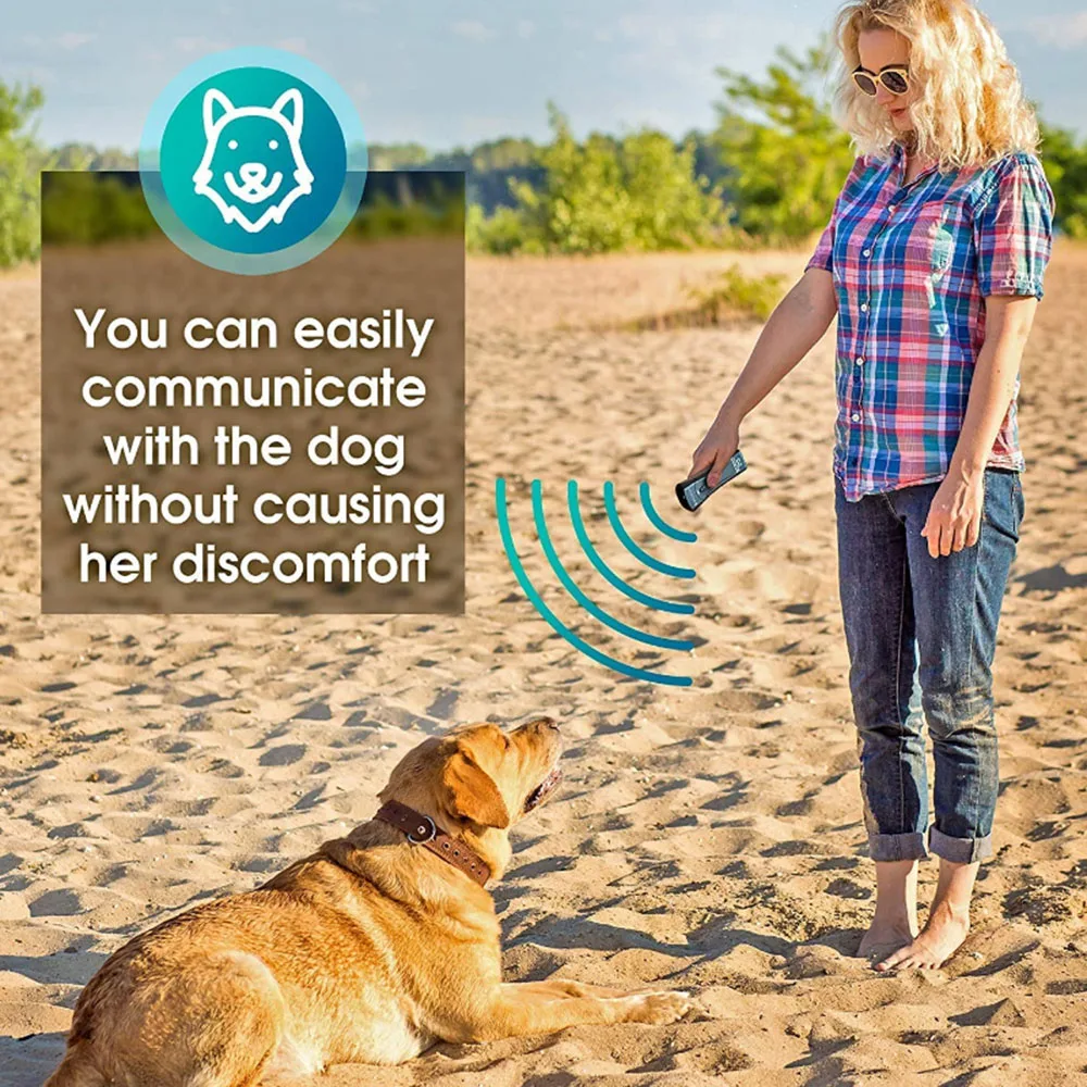 3 in 1 Pet Dog Repeller Whistle Anti Barking Stop Bark Training Device Trainer LED Ultrasonic Anti Barking Without Battery