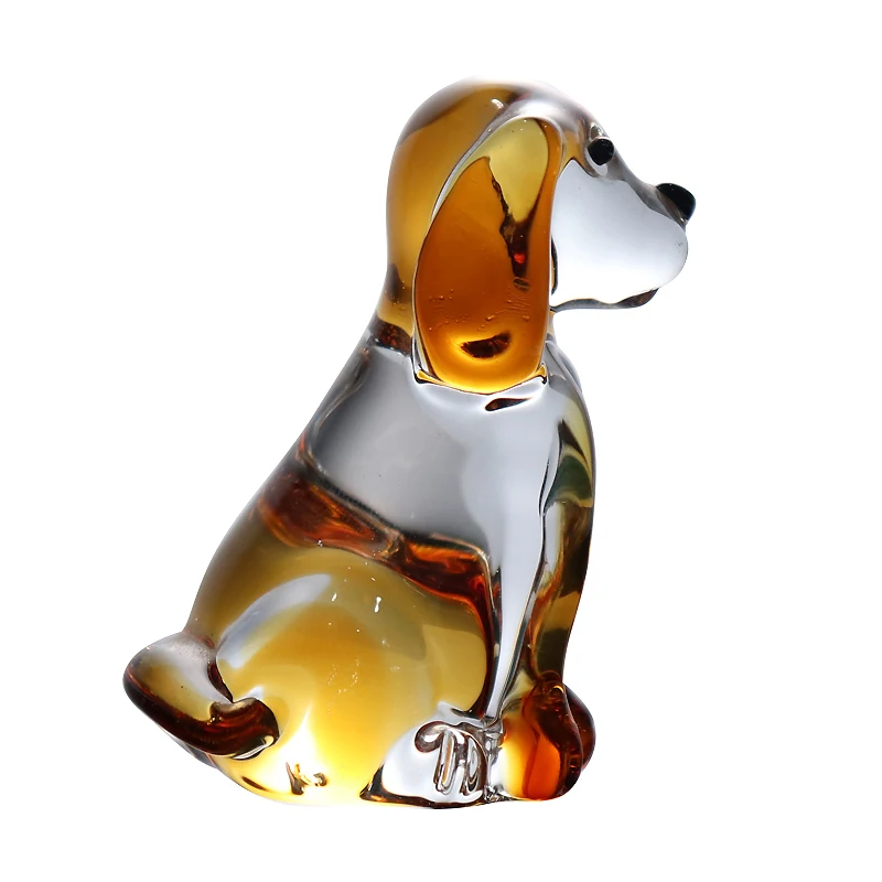 working cute clear small animal glass cat dog inside for holiday decoration