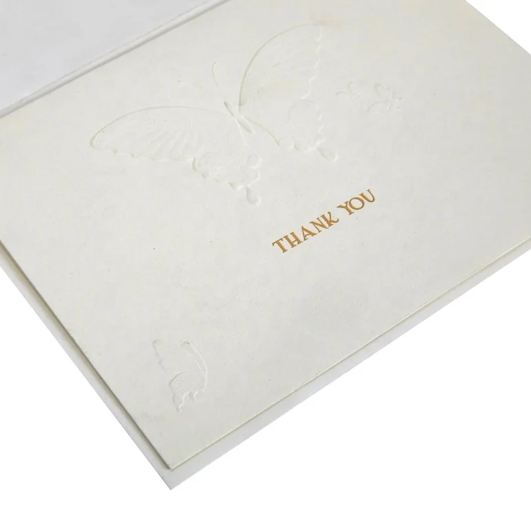 
Wholesale Cheap Price Custom Printing Embossed Cards, Butterfly Thank You Boxed Notes Cards with Envelopes 
