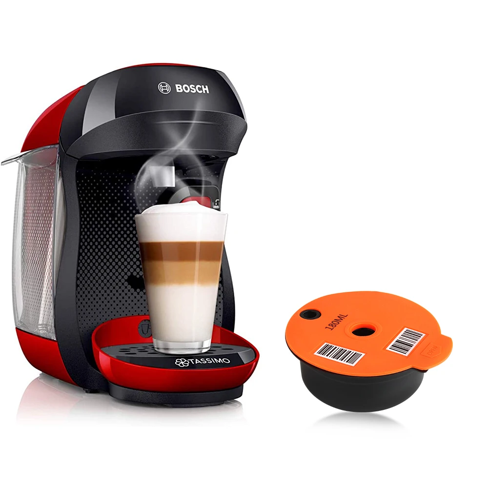 iCafilas New Reusable Coffee Capusle for BO-SCH Coffee Machine forTassimo Refillable Coffee Pod Crema Filter