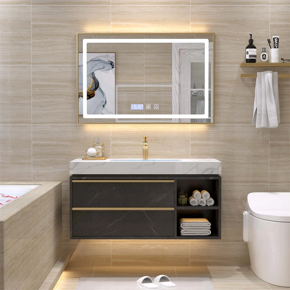 House furniture supplier 80cm-150cm floating bathroom vanity mdf wood cabinet