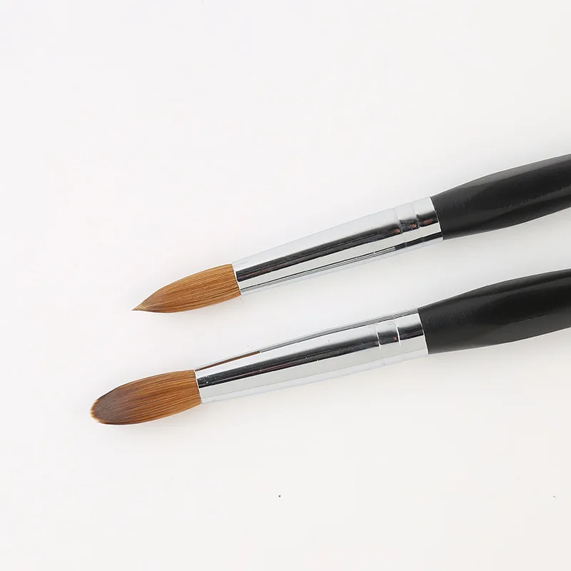 Manicure Supplies Nail Art Brush Round 100% Kolinsky Sable Acrylic Nails Brush with Wood Handle