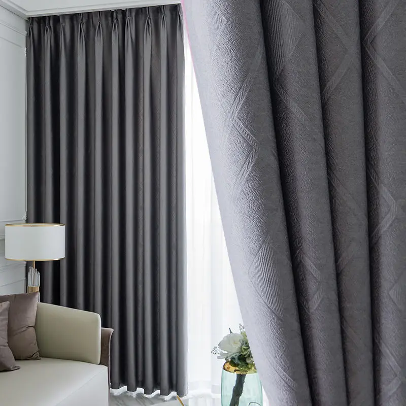 2022 Factory Wholesale High Quality Ready Made Custom Make Design Emboss Blackout Window Curtain for Living Room
