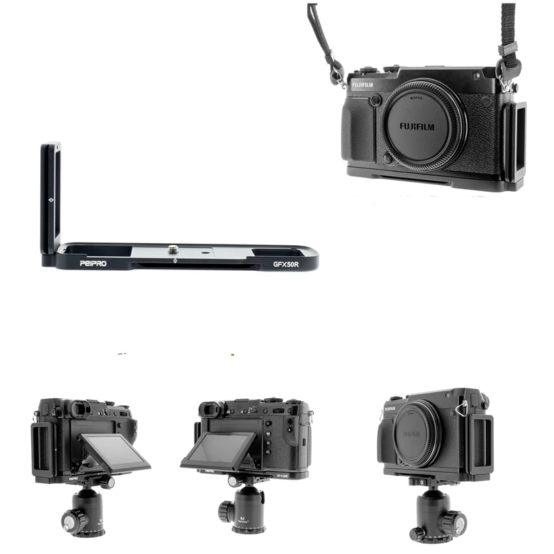  Алюминиевая БЫСТРОРАЗЪЕМНАЯ пластина PEIPRO GFX50R L-образный кронштейн ручной захват для камеры Fujifilm Lplate