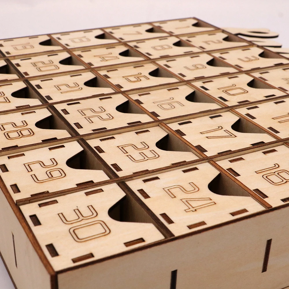 ew DIY Wooden Ramadan Calender Box Elegant Eid Mubarak Decorations for Home & Office Muslim Holiday Lanterns Gift Box Supplies