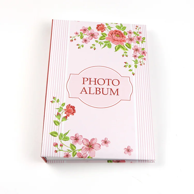 
4*6 inch flowers 300 photos glue bound printed paper cover floral photo album 
