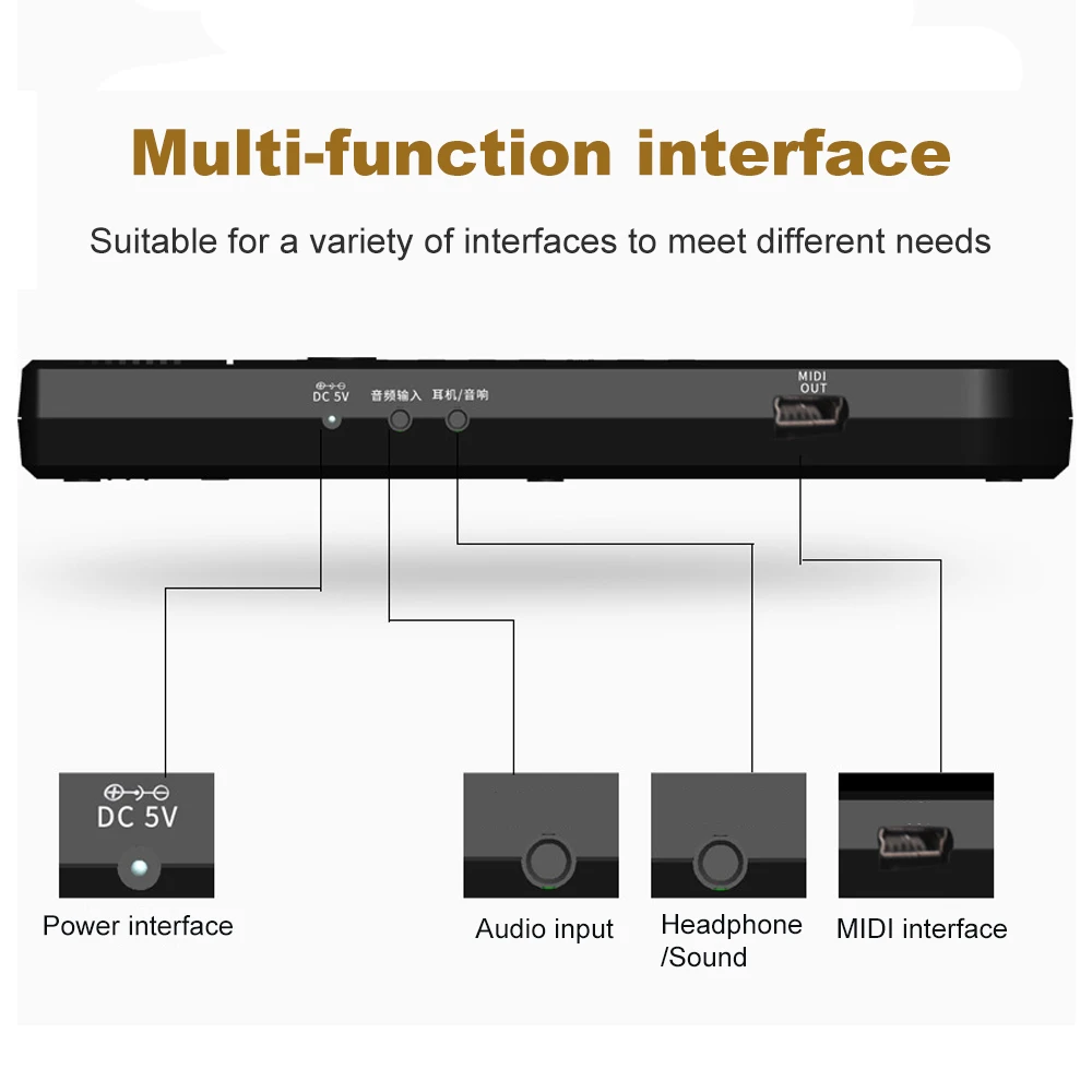 Portable Hand Roll Keyboard, 61-key Voice-over Hand Roll Electronic Piano
