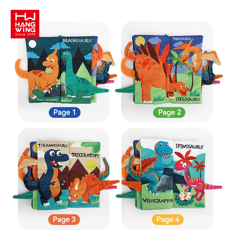 HW supports custom newborn baby exercise cognition ability educational toy set ocean animal themes infant soft tails cloth book