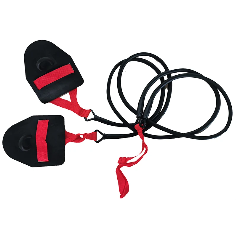 Wholesale Fitness Dipped Latex Tube swim paddles training exercise tether bungee cords swimming resistance bands