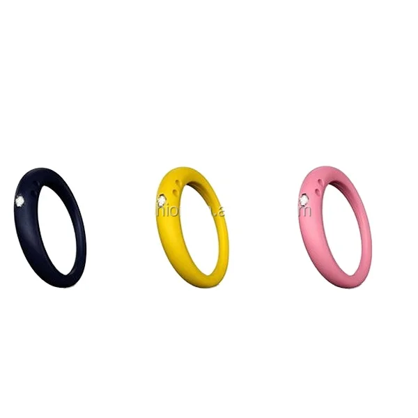 Single Stone Diamond Rubber Silicone Finger Ring Latest Design Colorful Baby Girls Fashion Rings