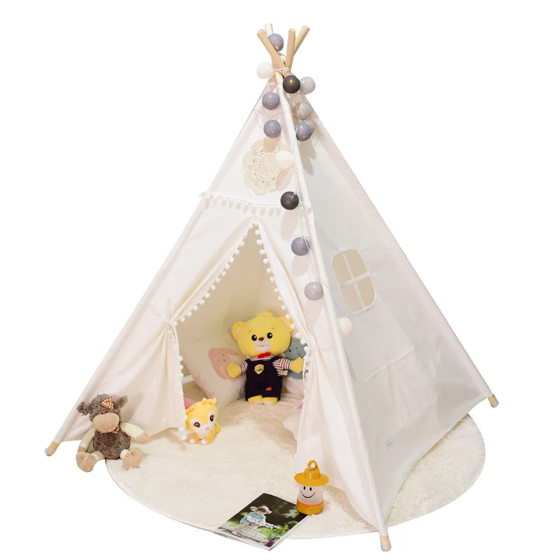 
wholesale large unbleached canvas original teepee kids sleeping bed canvas tent 