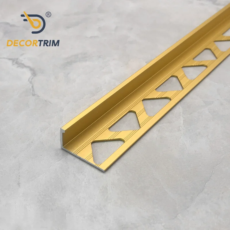 Prolink YJ-174 High Quality Shiny Polish Bright Gold Ceramic Liner Corner L Edge Gold Tile Trim Profile Wholesale Decorative