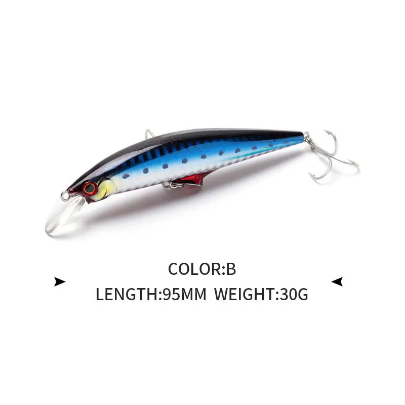 95mm30g Artificial Bait Sea Bass Lure Swim Baits Hard Plastic Sinking Minnow Fishing Lure