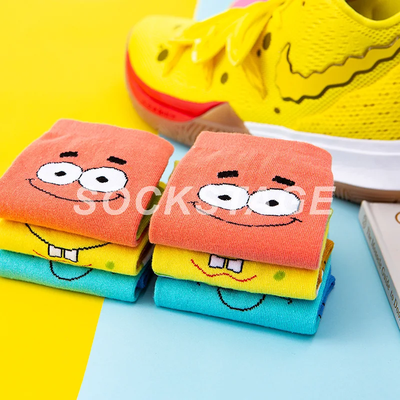 Wholesale price fashion socks Patrick Star pattern women men crew funny cute cartoon socks