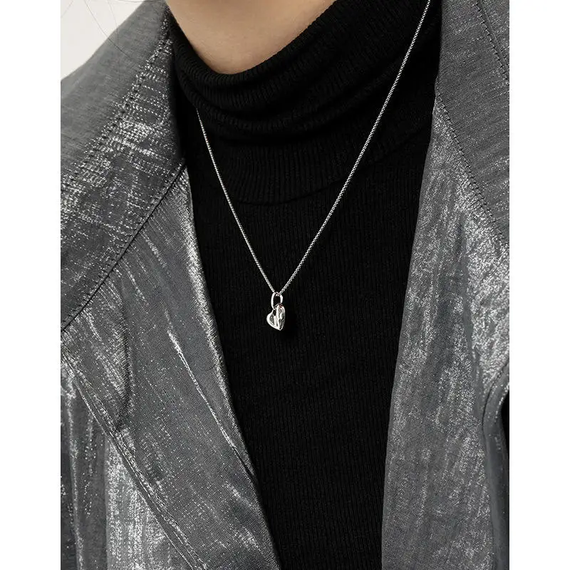 Love pendant gold plated hollow out 925 silver heart fashion necklaces for women