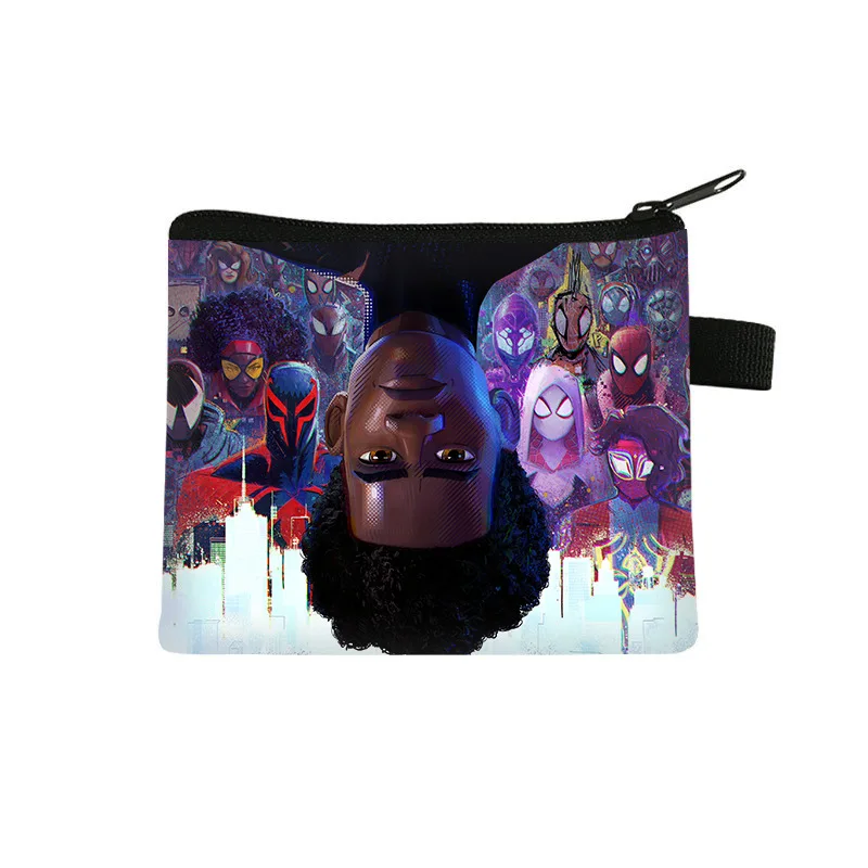 New Cartoon Cool Anime Polyester Coin Purse Bag With Zipper Kids Cartoon Spider Coin Purse For Children Hold Money Coin Wallet