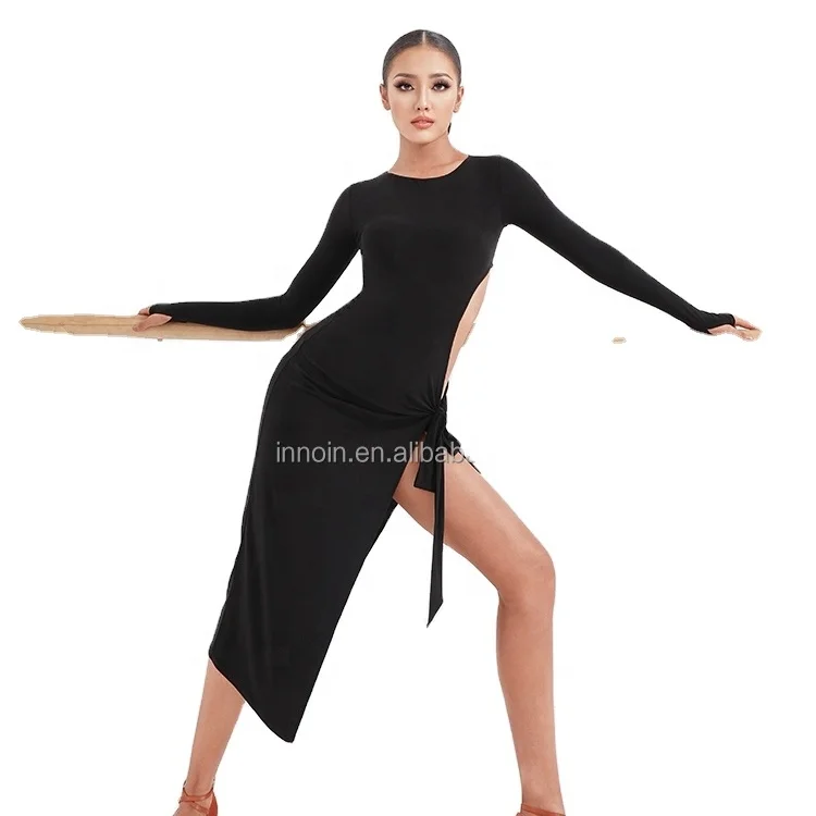 INNOIN Sexy Latin Dance Skirt Women Double Tassels Adult Latin Practice Clothes Fringe Skirt Cha Cha Samba Rumba Dance Costume